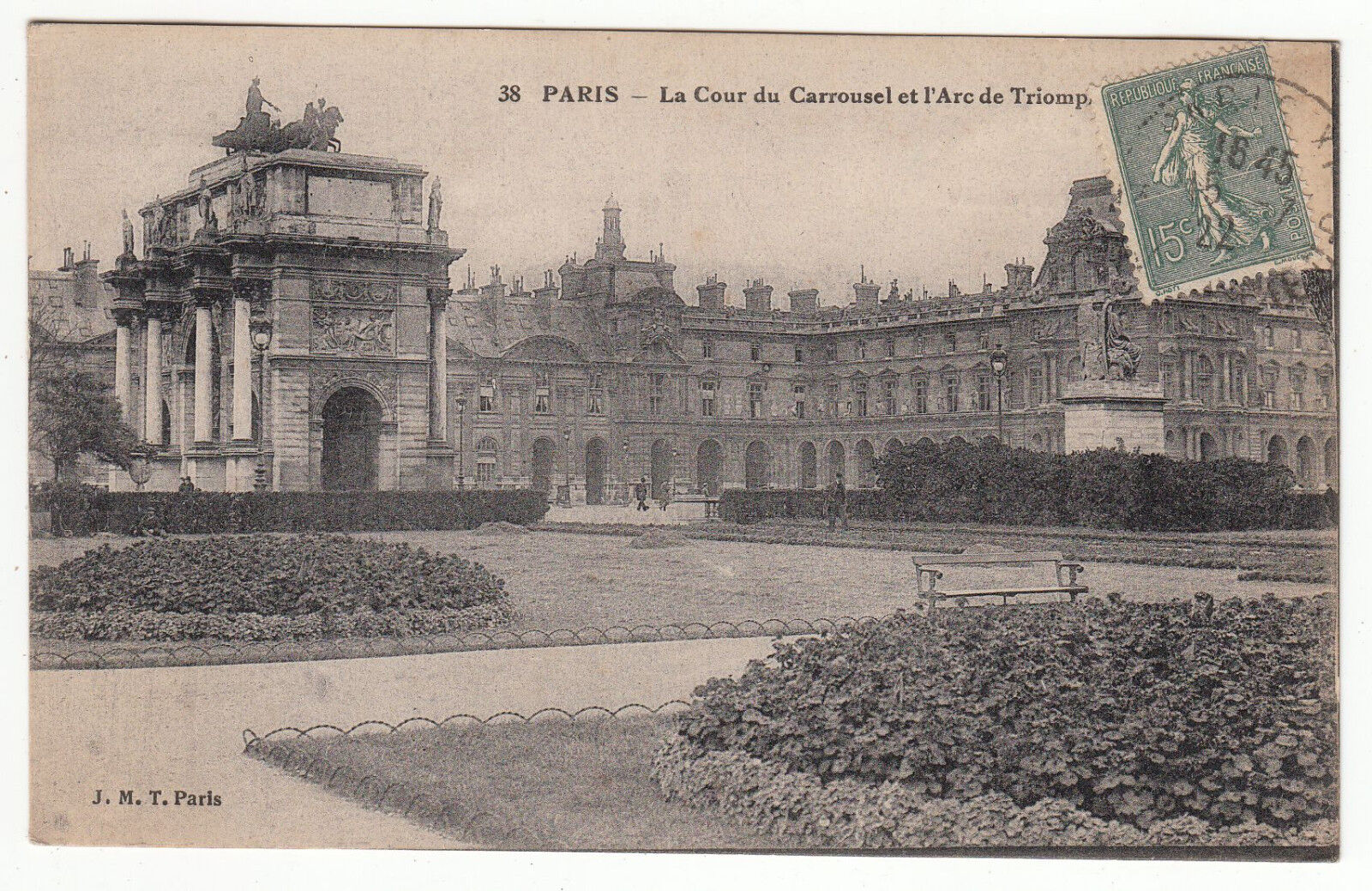 CARTE POSTALE PARIS LA COUR DU CARROUSEL ET L ARC DE TRIOMPHE 401214247966