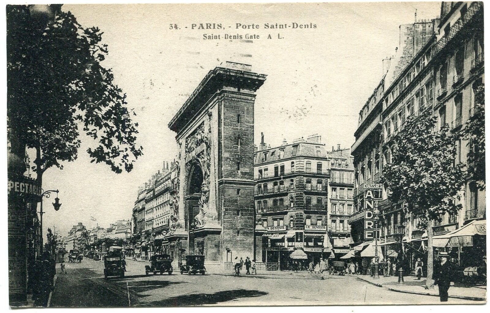 CARTE POSTALE PARIS PORTE SAINT DENIS 400847290646