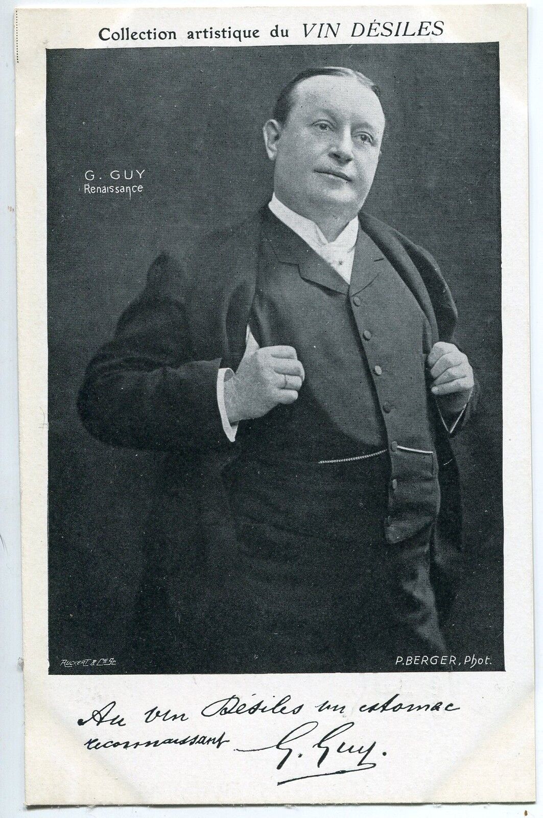 CARTE POSTALE PHOTO PERSONNALITE G GUY RENAISSANCE 400809706676