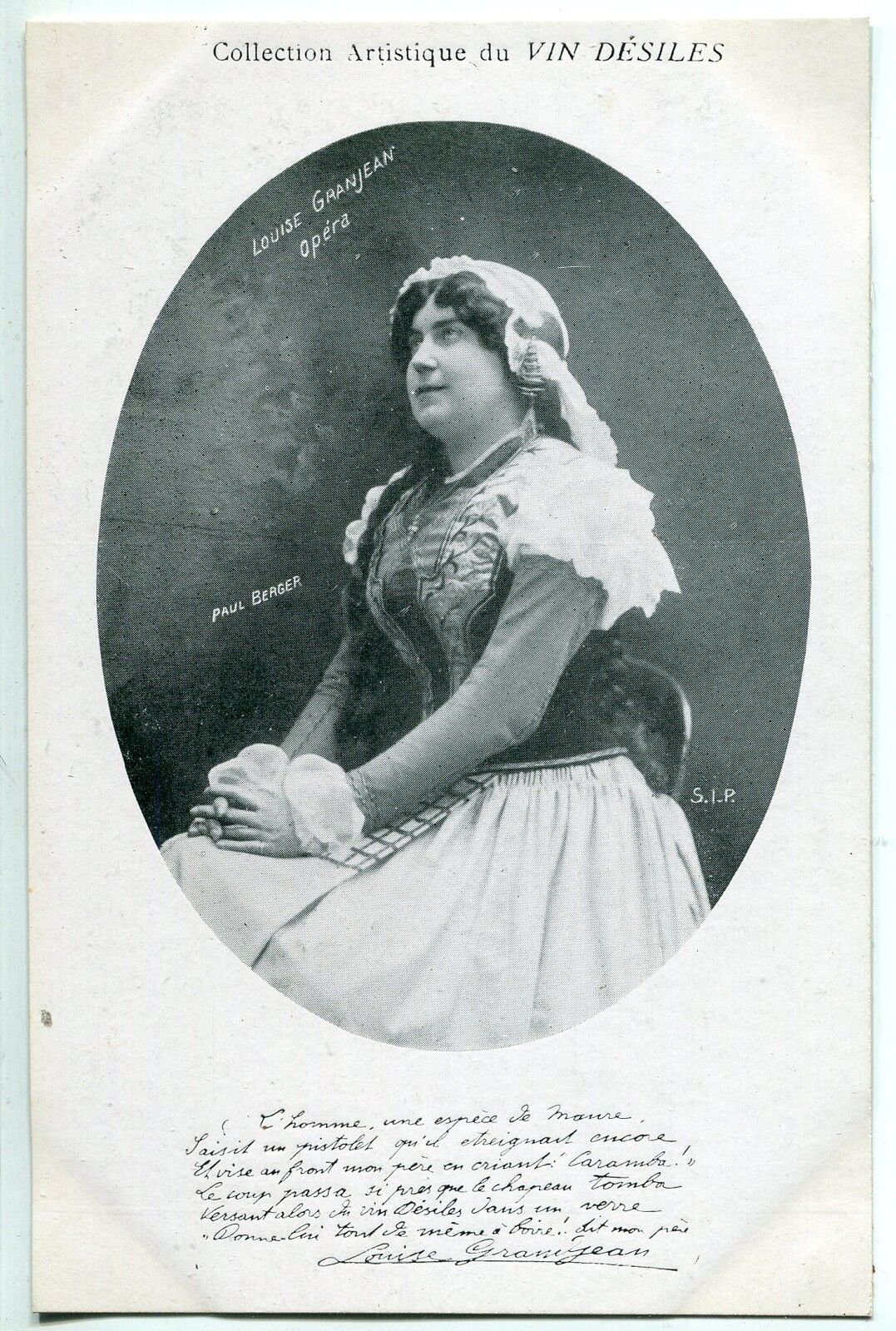 CARTE POSTALE PHOTO PERSONNALITE LOUISE GRANJEAN OPERA 400810882656