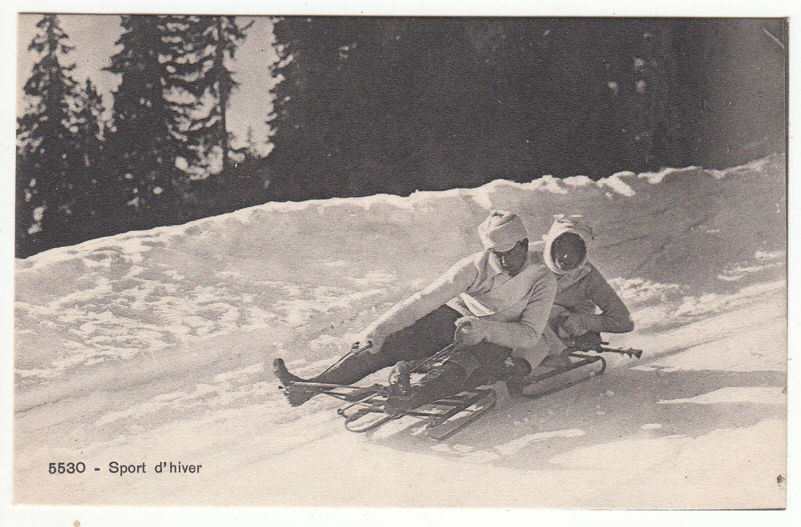 CARTE POSTALE PHOTO SPORT D HIVER LUGE BOB SLEIGH 401214953026