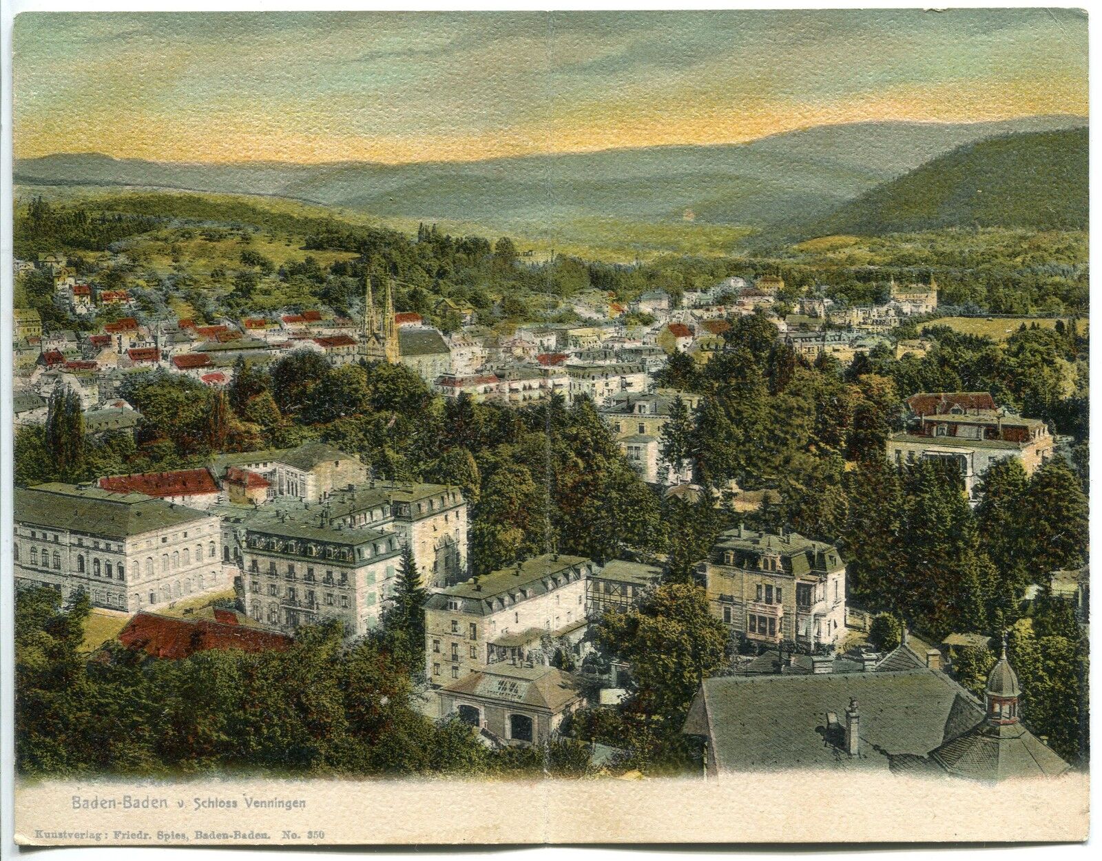 CARTE POSTALE PLIANTE ALLEMAGNE BADEN BADEN SCHLOSS VENNINGEN 121354774086