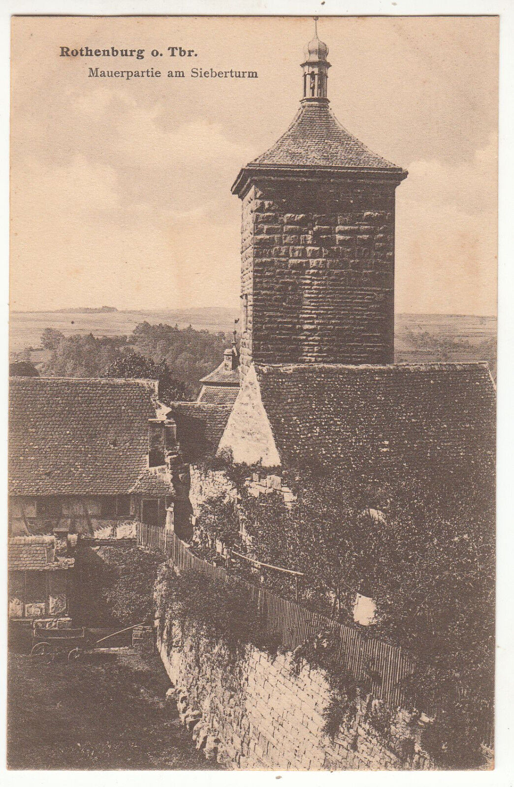 CARTE POSTALE POFTKARTE ALLEMAGNE ROTHENBURG O TBR MAUERPARTIE AM SIEBERTURM 401622970436