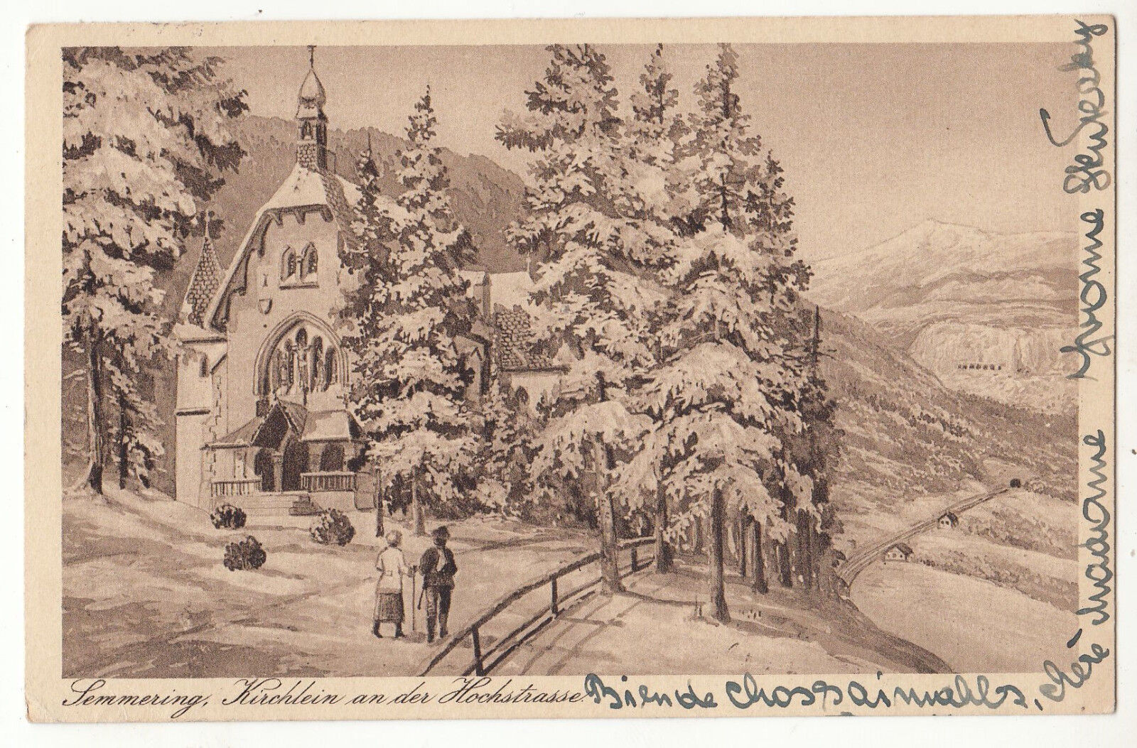 CARTE POSTALE POFTKARTE ALLEMAGNE SEMMERING KIRCHLEIN AN DER HOCHSTRASSE 401632605146