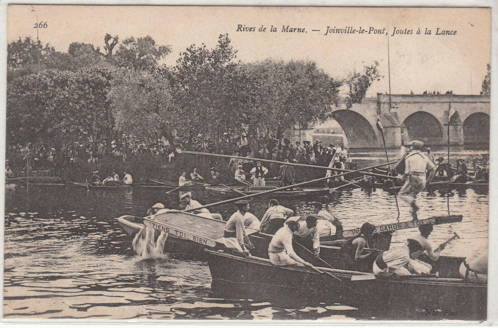 CARTE POSTALE RIVES DE LA MARNE JOINVILLE LE PONT JOUTES A LA LANCE 401934545446