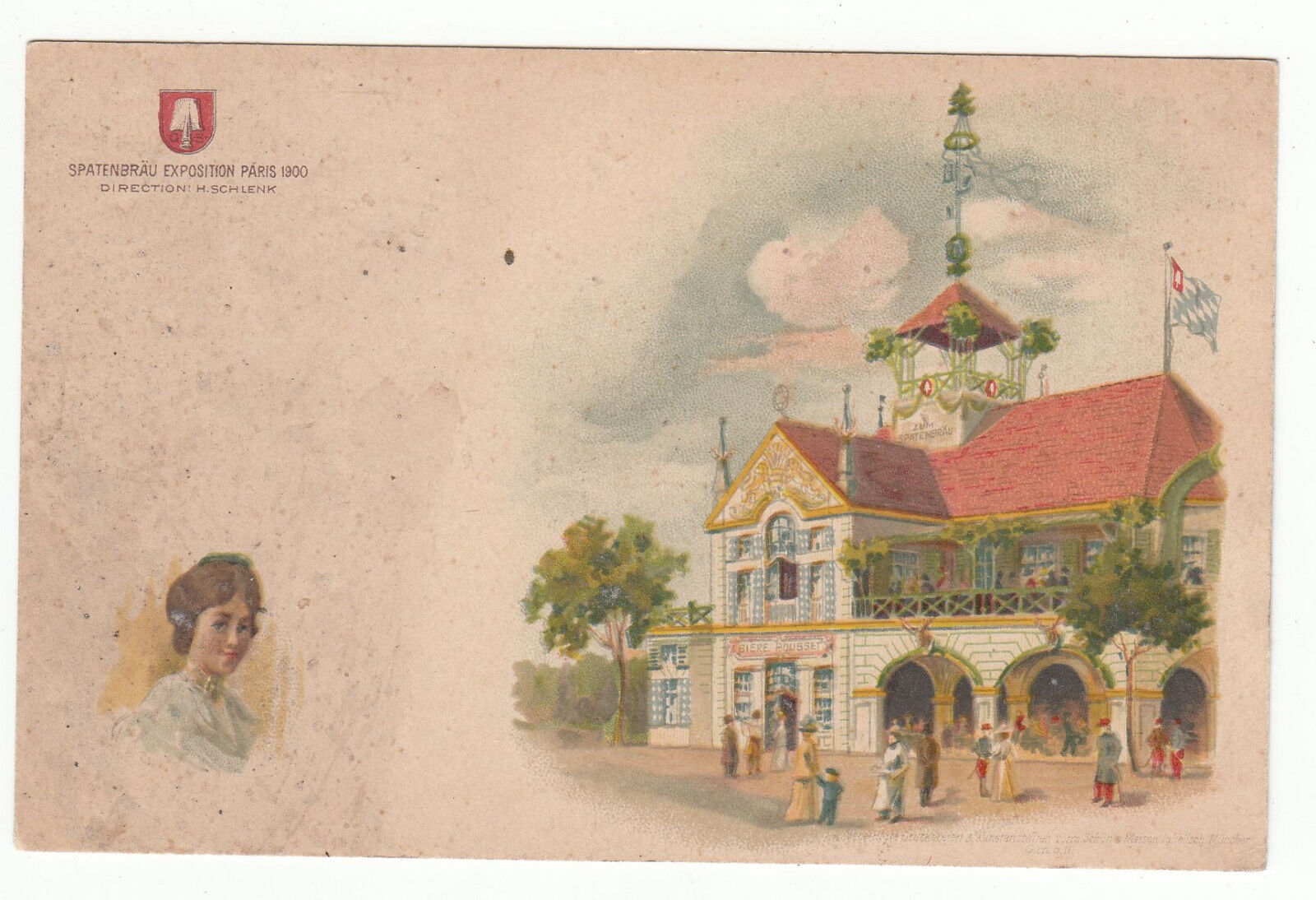 CARTE POSTALE SPATENBRAU EXPOSITION PARIS 1900 401404454566