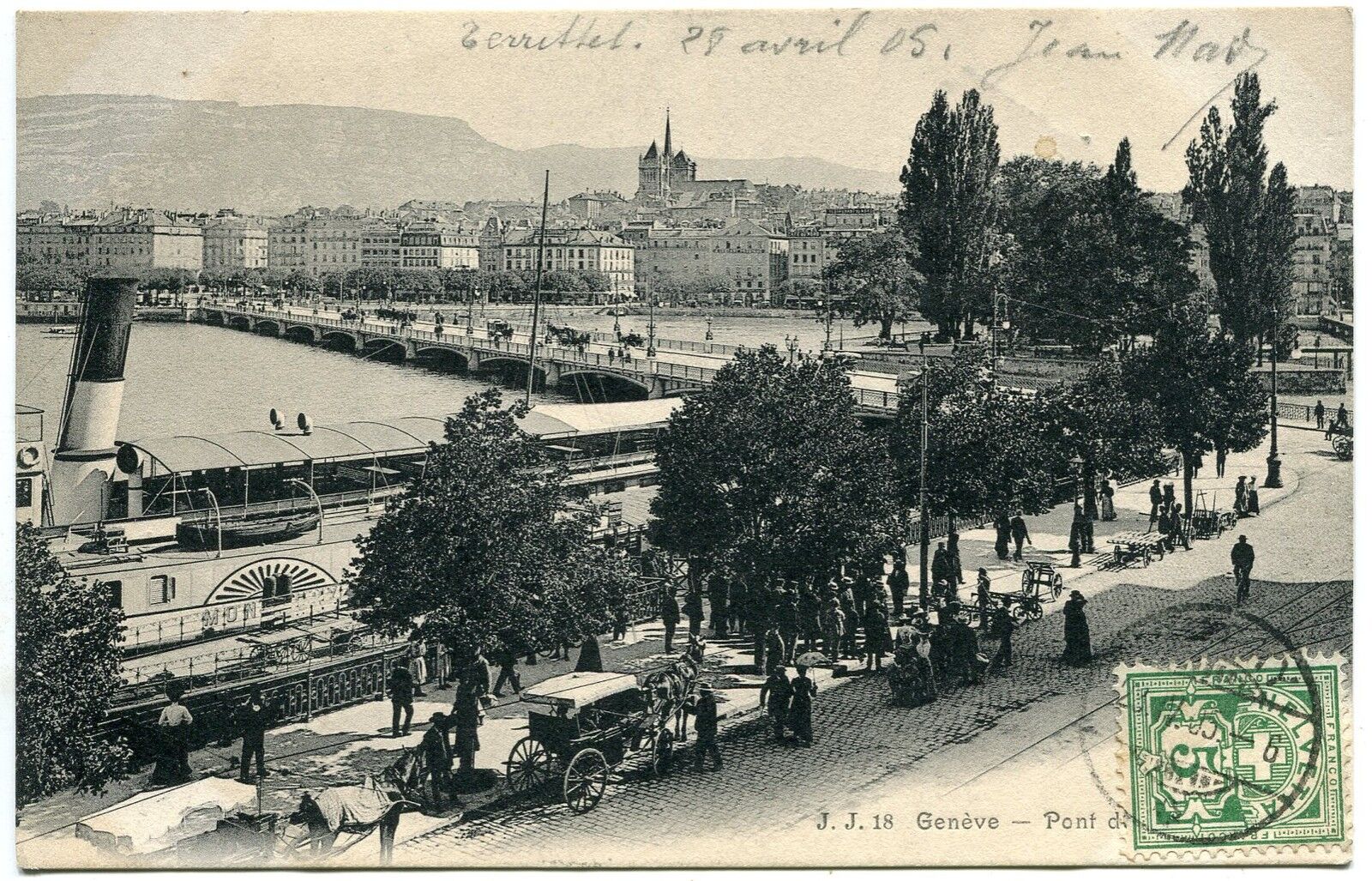 CARTE POSTALE SUISSE GENEVE PONT BATEAU 400639053856