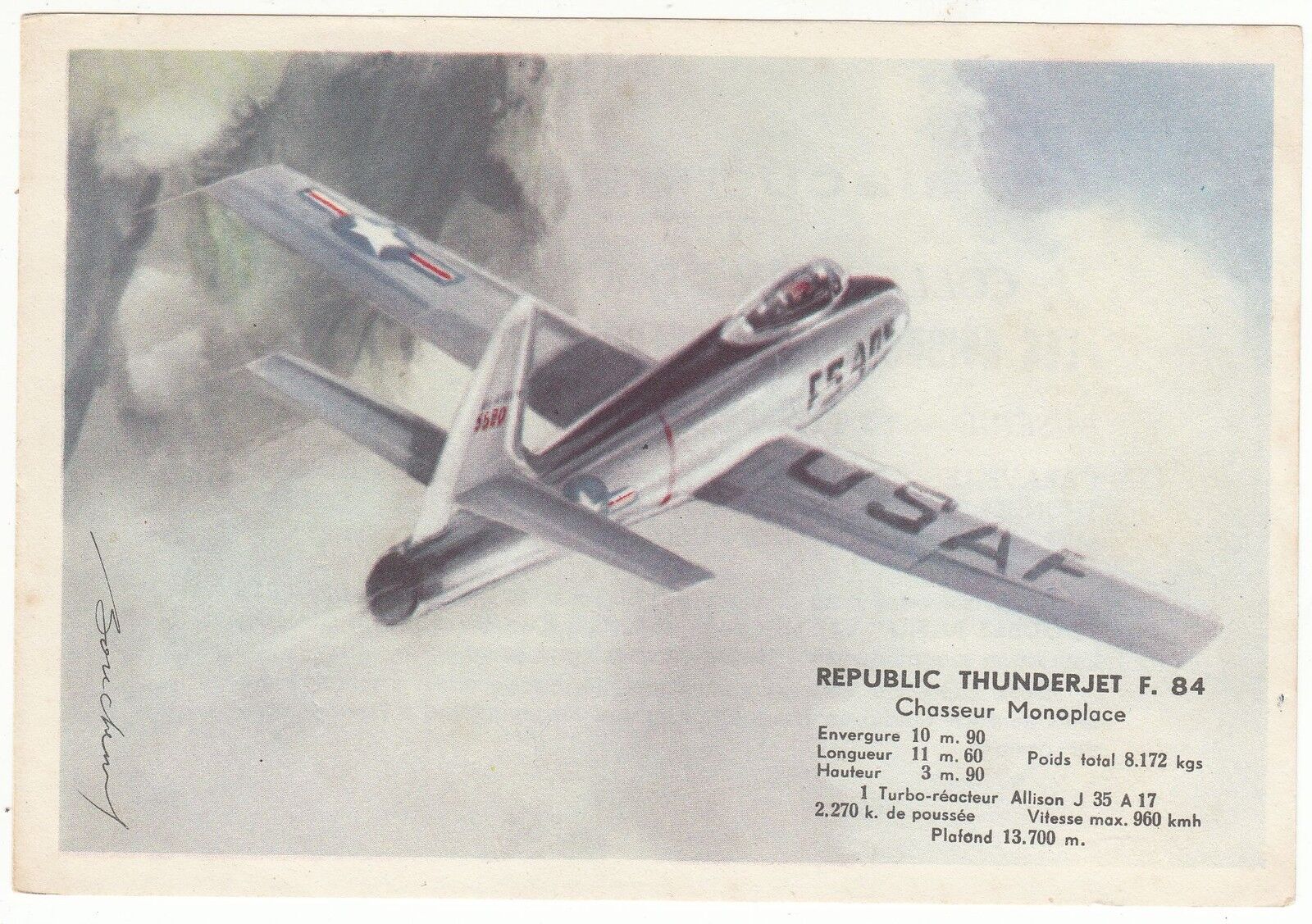 CHROMO AVIATION BISCUITS COSTE REPUBLIC THUNDERJET F 84 401061693316