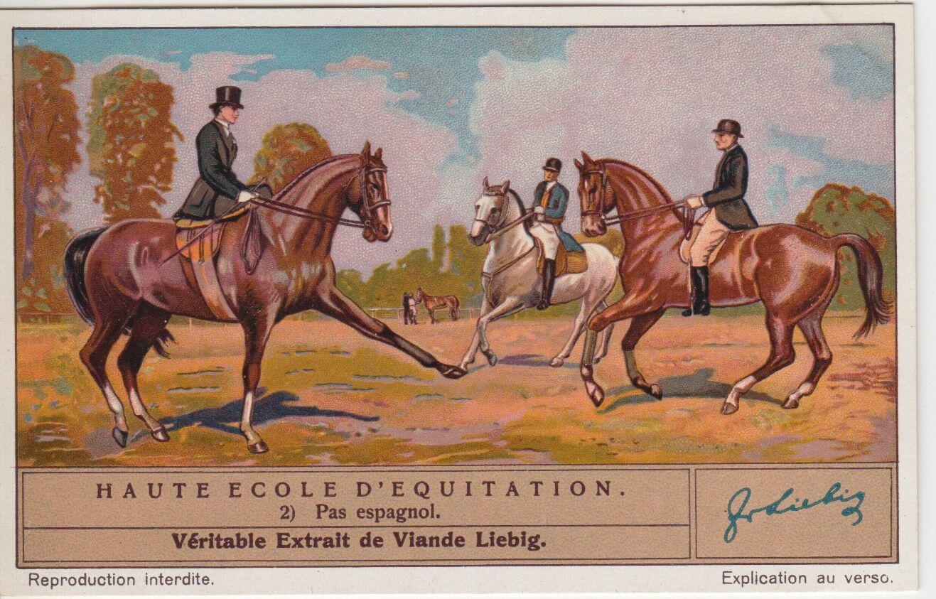 CHROMO LIEBIG HAUTE ECOLE D EQUITATION PAS ESPAGNOL 400789809466