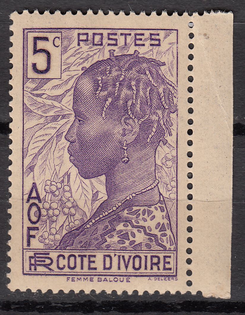 COTE D IVOIRE TIMBRE COLONIE FRANCE NEUF N 112 FEMME BAOULE 401217342796