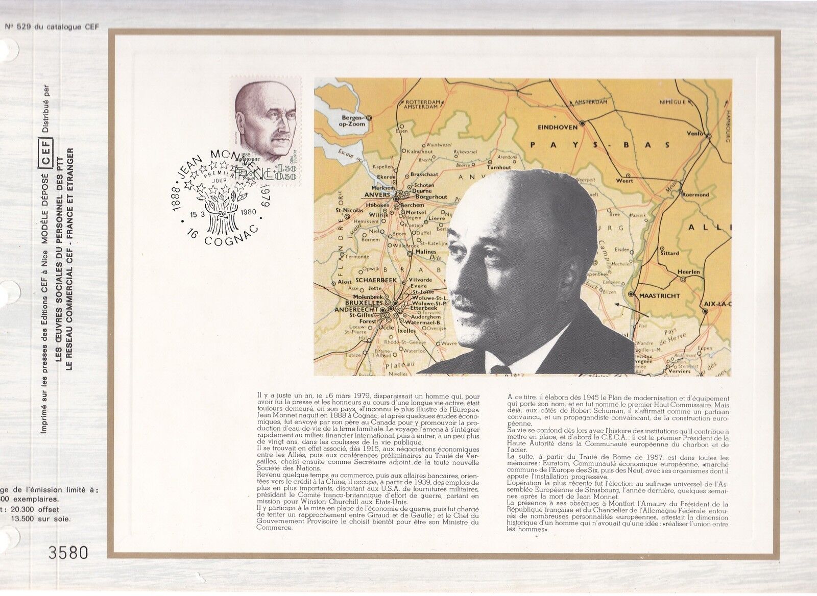 DOCUMENT CEF PREMIER JOUR 1980 JEAN MONNET 400346110056