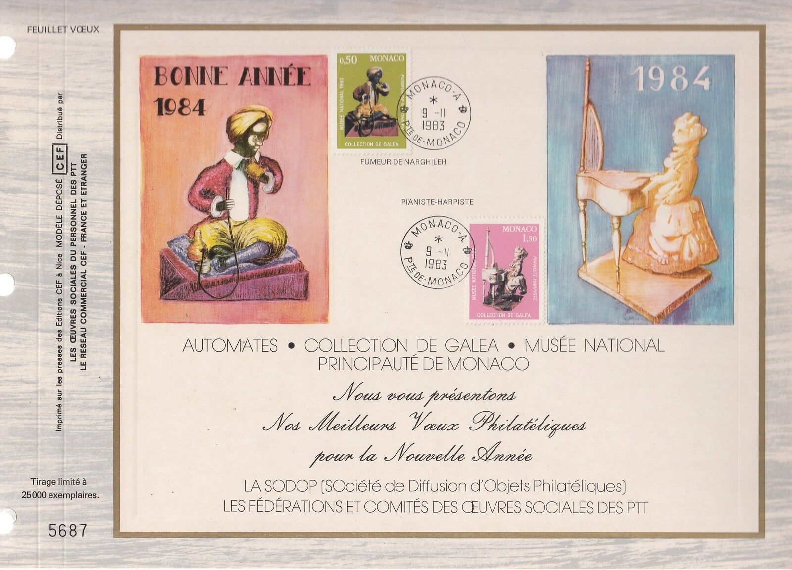 DOCUMENT CEF PREMIER JOUR 1983 MONACO BONNE ANNEE 1984 121027408076