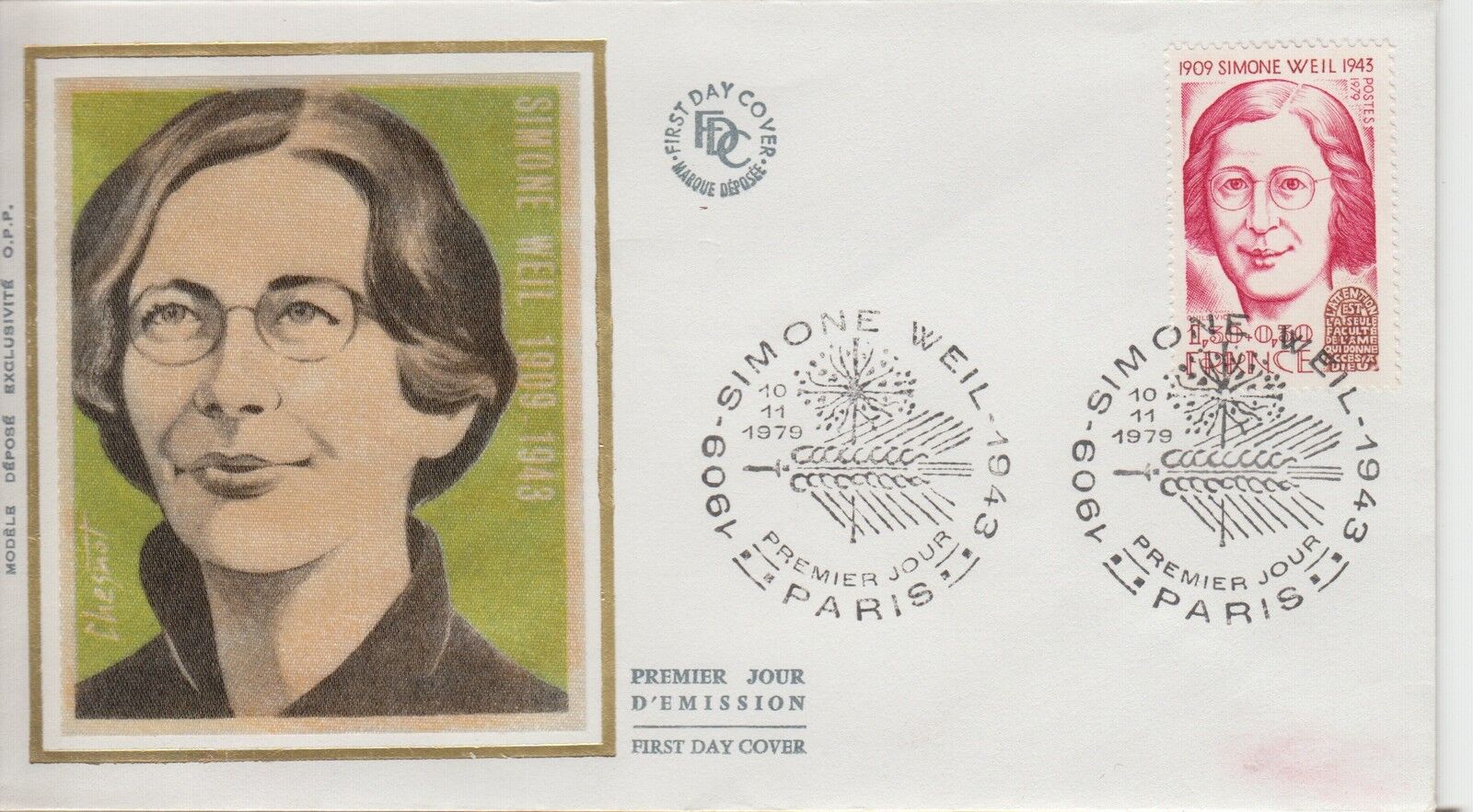 ESSAIE SERIGRAPHIE PREMIER JOUR 1979 EUROPA SIMONE WEIL 400788645696