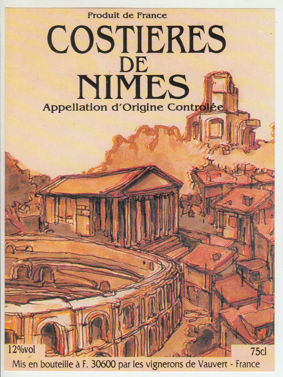 ETIQUETTE DE VIN COSTIERES DE NIMES 124463377136