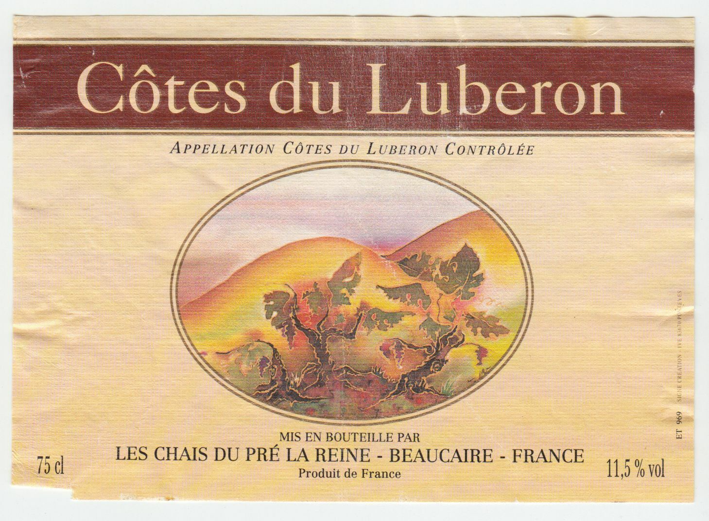 ETIQUETTE DE VIN COTES DU LUBERON 402581826106