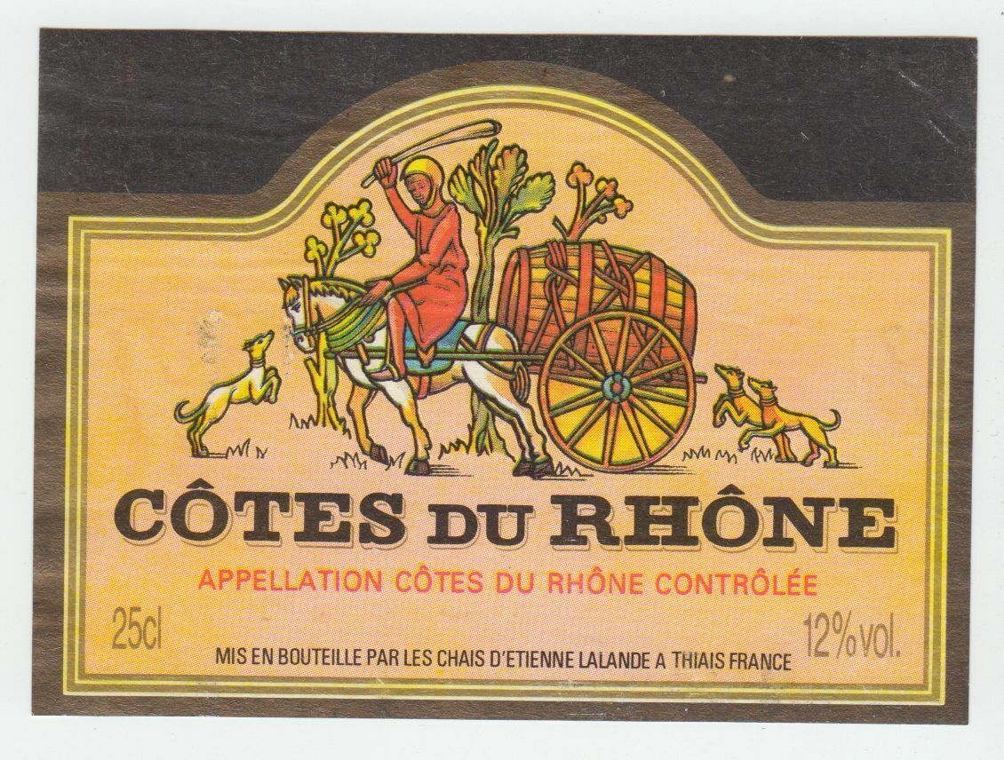 ETIQUETTE DE VIN COTES DU RHONE CHAIS D ETIENNE LALANDE 124461944706