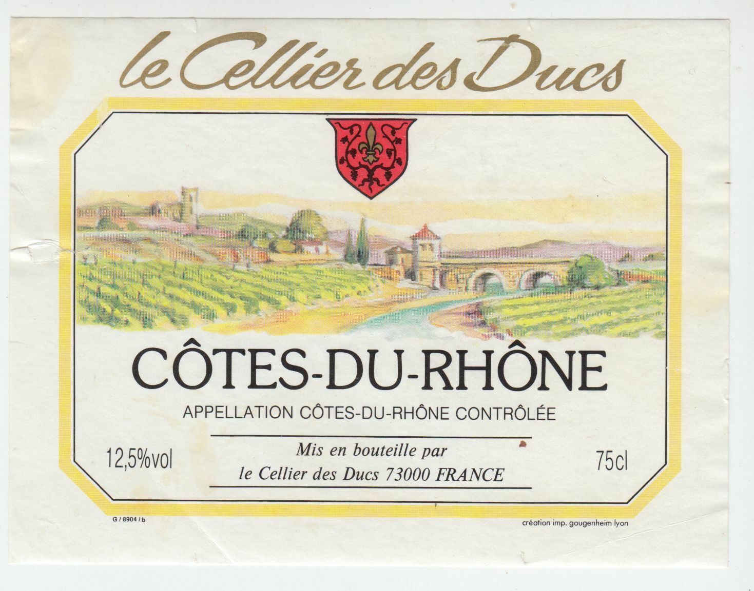 ETIQUETTE DE VIN COTES DU RHONE LES CELLIER DES DUCS 124461944676