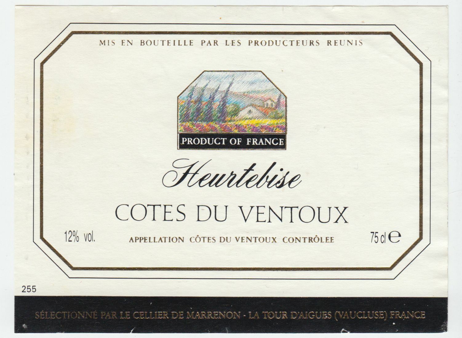 ETIQUETTE DE VIN COTES DU VENTOUX HEURTEBISE 402581826116