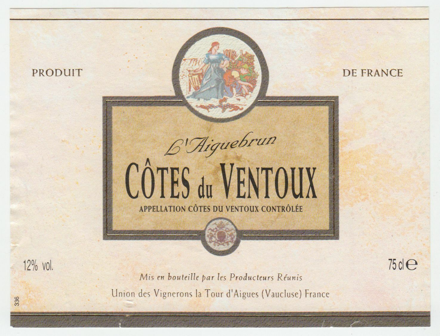 ETIQUETTE DE VIN COTES DU VENTOUX L AIGUEBRUN 124461948546