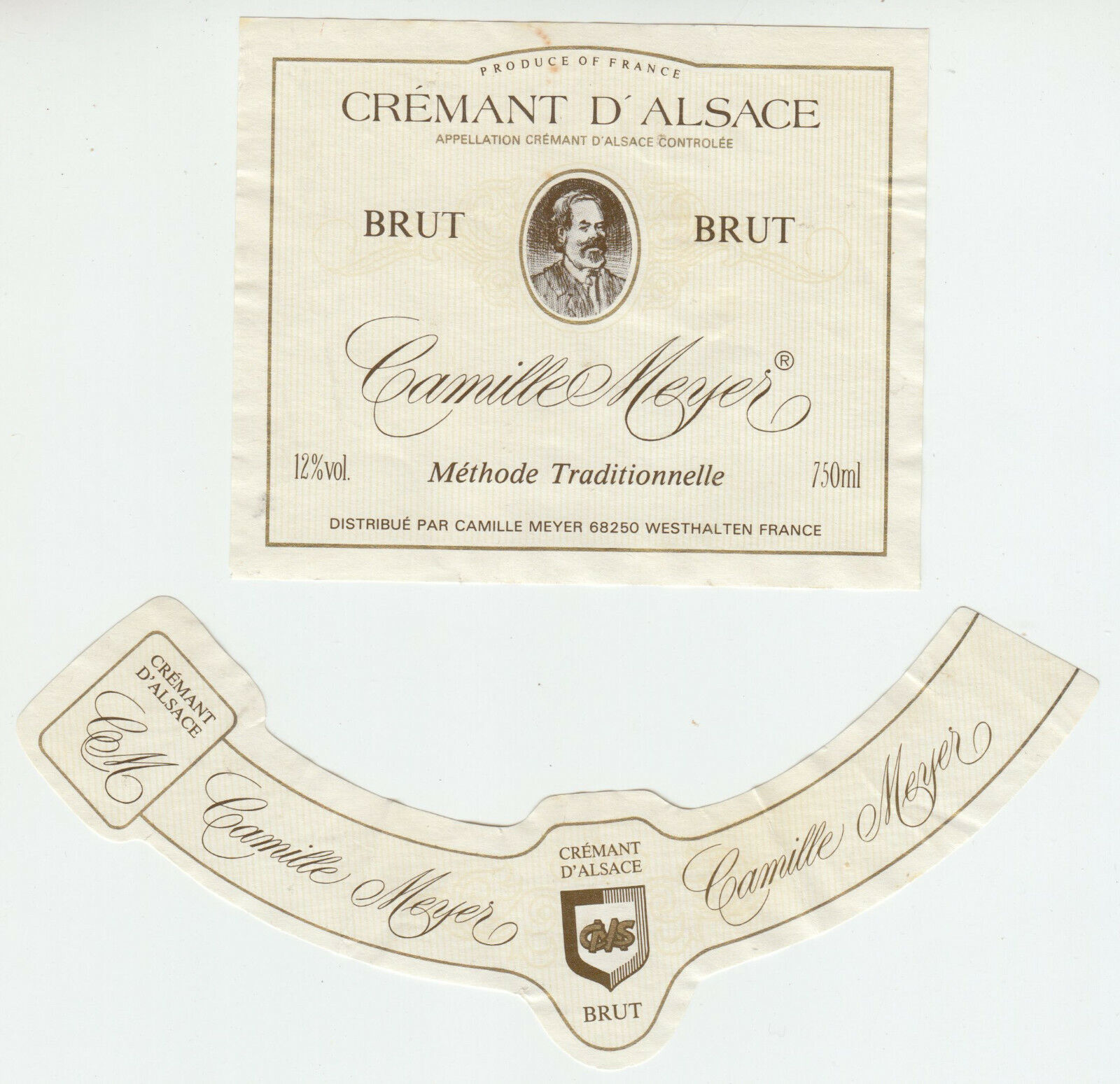 ETIQUETTE DE VIN CREMANT D ALSACE CAMILLE MEYER 124511869346