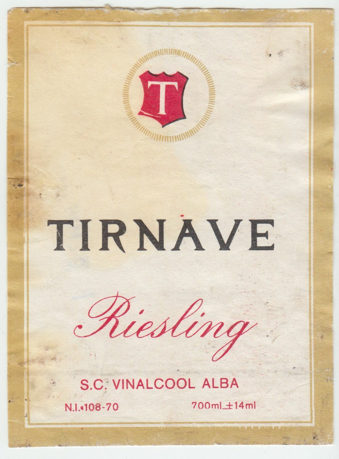 ETIQUETTE DE VIN D ALSACE RIESLING TIRNAVE 124511869366