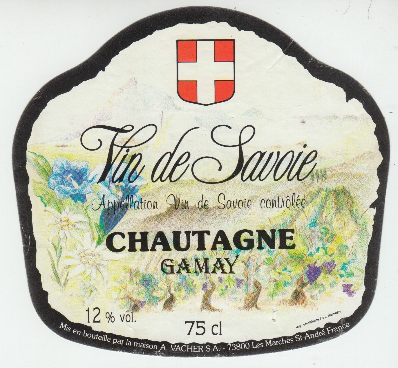 ETIQUETTE DE VIN DE SAVOIE CHAUTAGNE GAMAY 402631697926