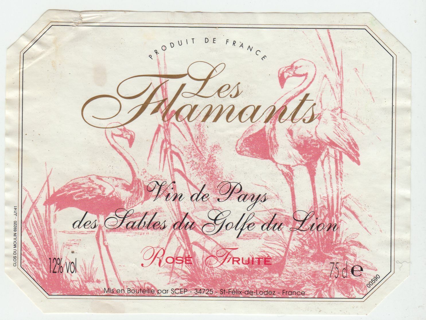 ETIQUETTE DE VIN DU PAYS DES SABLES DU GOLFE DE LION LES FLAMANTS 124572490056