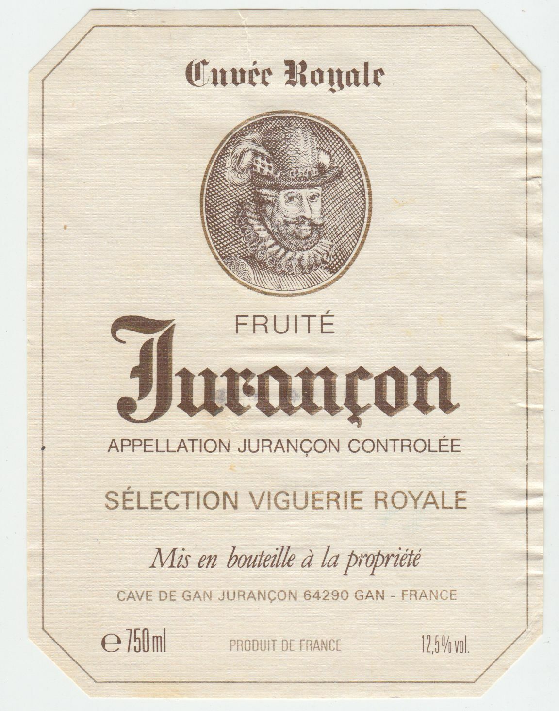 ETIQUETTE DE VIN JURANCON CUVEE ROYALE 124552112046