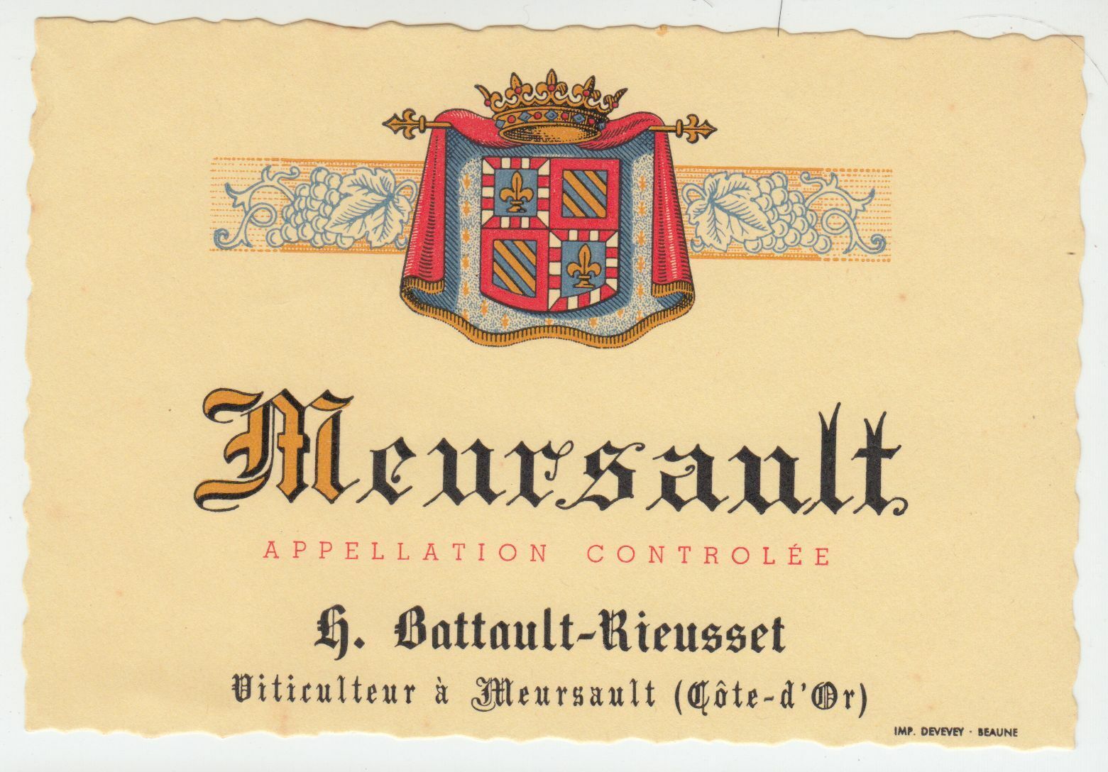 ETIQUETTE DE VIN MEURSAULT MEURSAULT A BUISSON RIEUSSET 402582999376