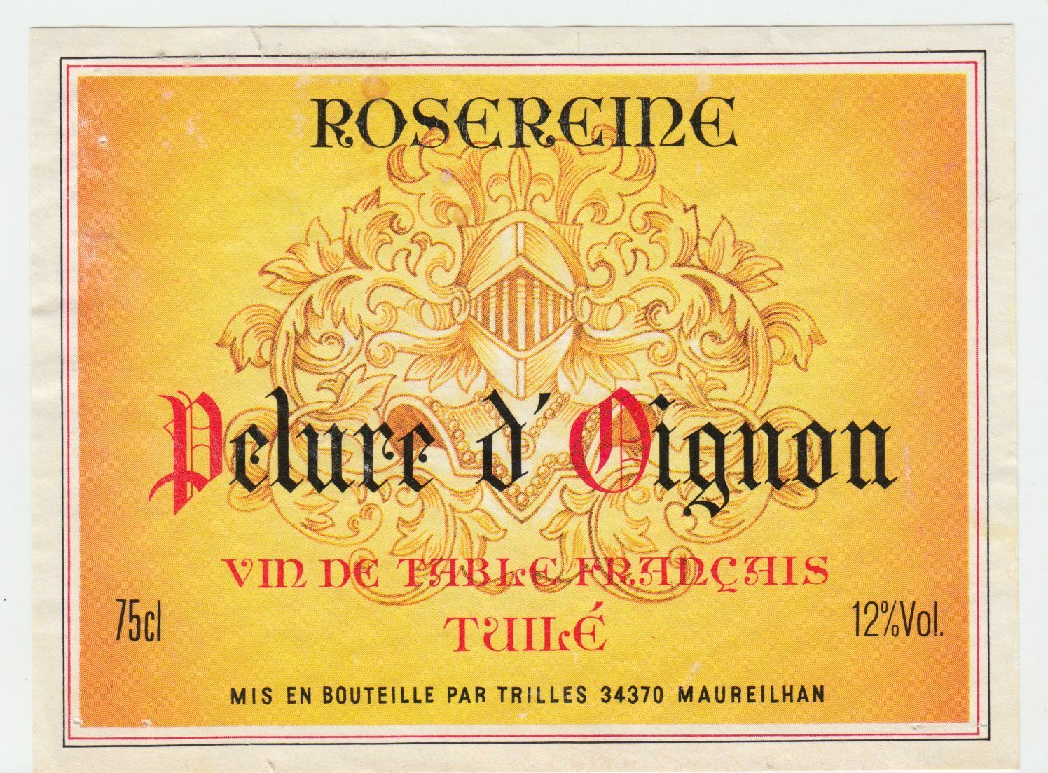 ETIQUETTE DE VIN PELURE D OIGNON ROSEREINE MAUREILHAN 402553006686