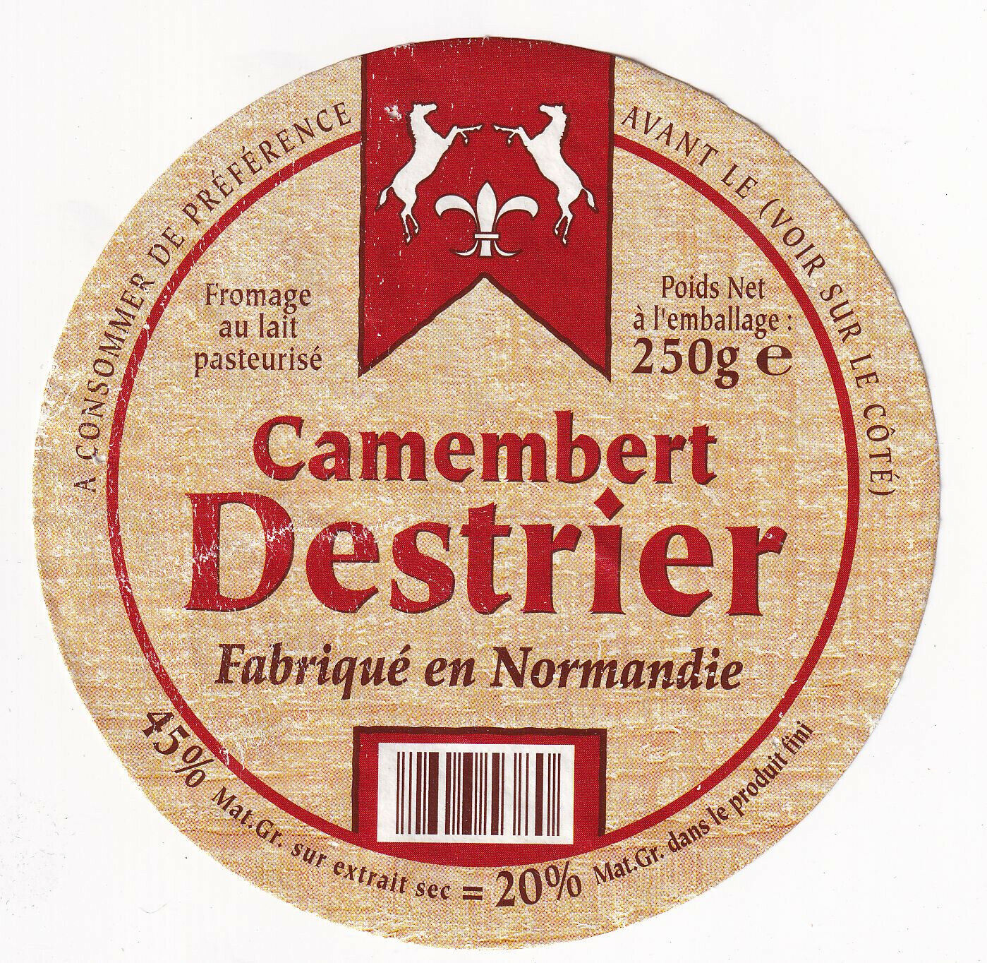 ETIQUETTE FROMAGE CAMENBERT DE NORMANDIE DESTRIER BLASONS 403607369556