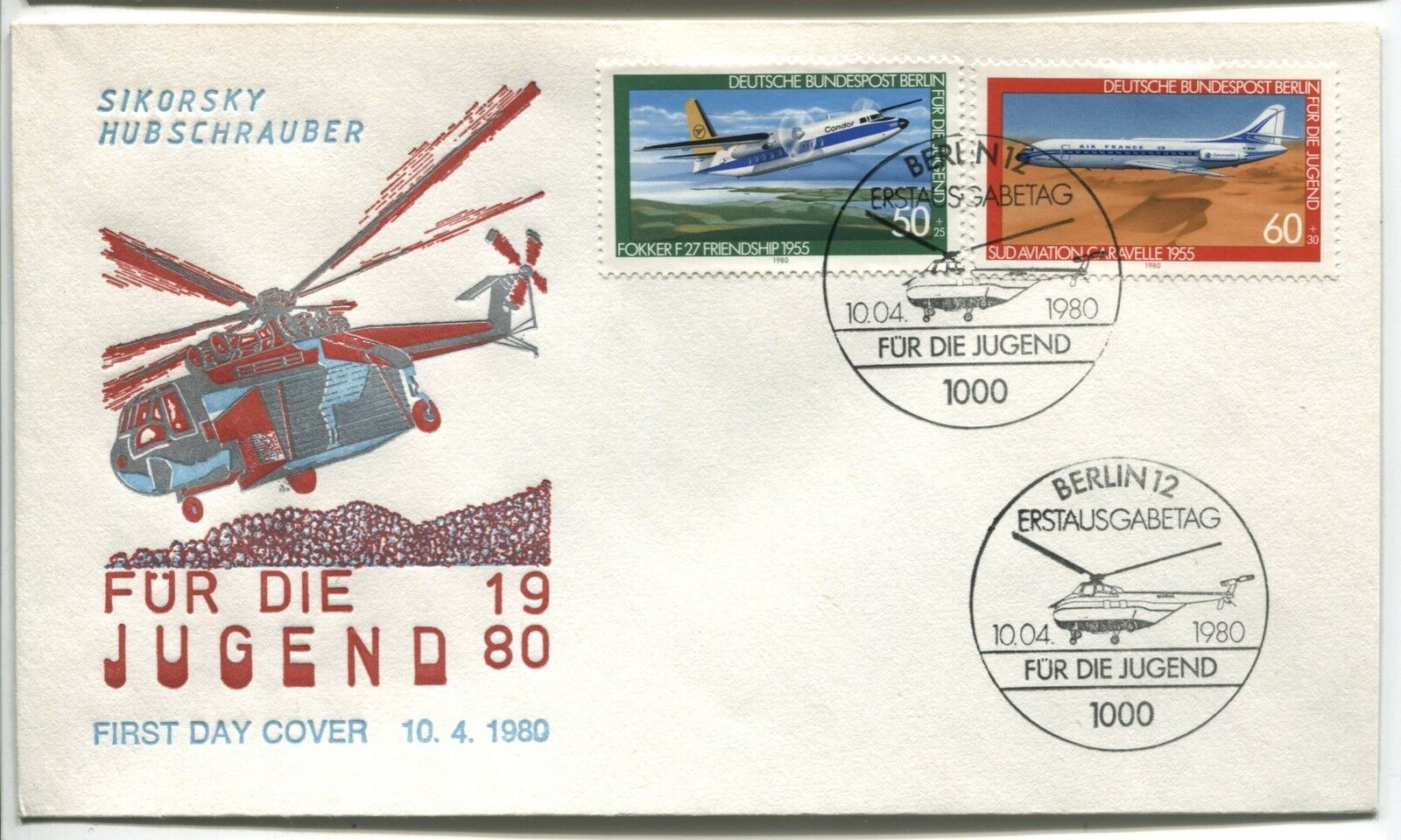 FDC BERLIN 10041980 THEME AVIATION 120874941766