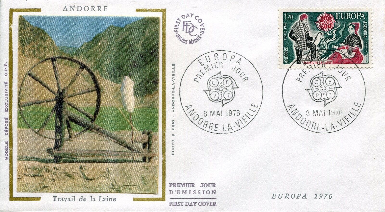 FDC PREMIER JOUR ANDORRE 1976 TIMBRE N 254 TRAVAIL DE LA LAINE 121462930456