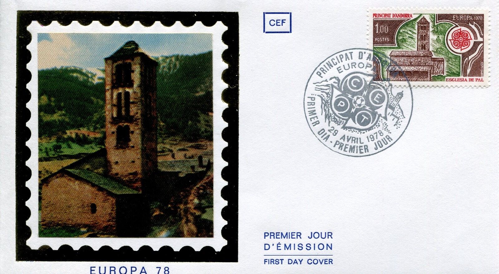 FDC PREMIER JOUR ANDORRE 1978 TIMBRE N 269 EUROPA EGLISE DE PAL 121463022336