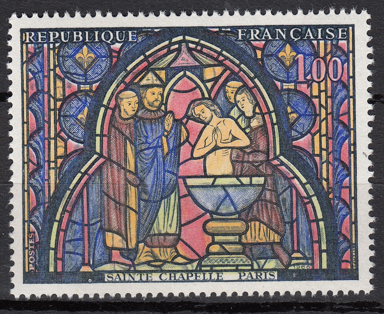 FRANCE TIMBRE NEUF N 1492 VITRAIL DE LA SAINTE CHAPELLE BAPTEME DE JUDAS 121907577366