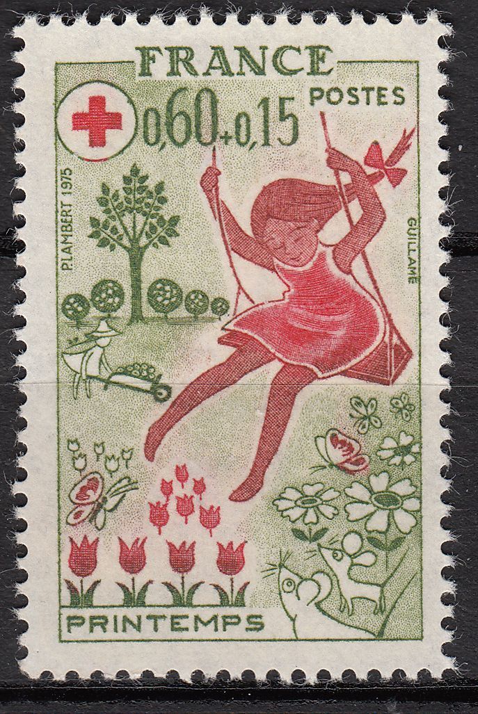 FRANCE TIMBRE NEUF N 1860 CROIX ROUGE LES SAISONS LE PRINTEMPS 401022796336