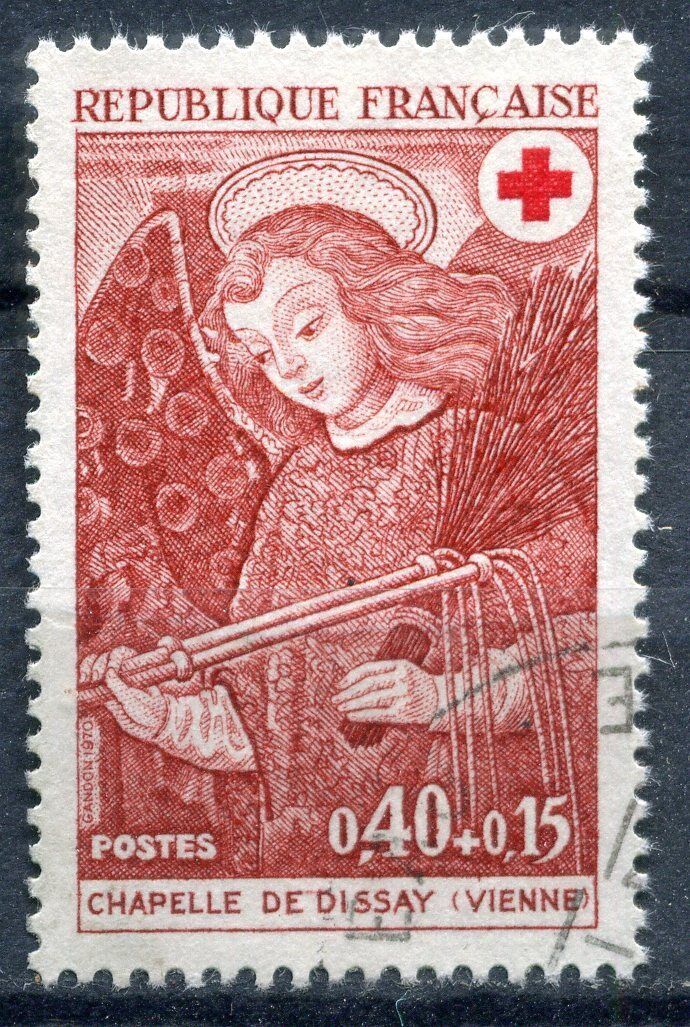 FRANCE TIMBRE OBL N 1662 L ANGE AU FOUET CROIX ROUGE 110937637486