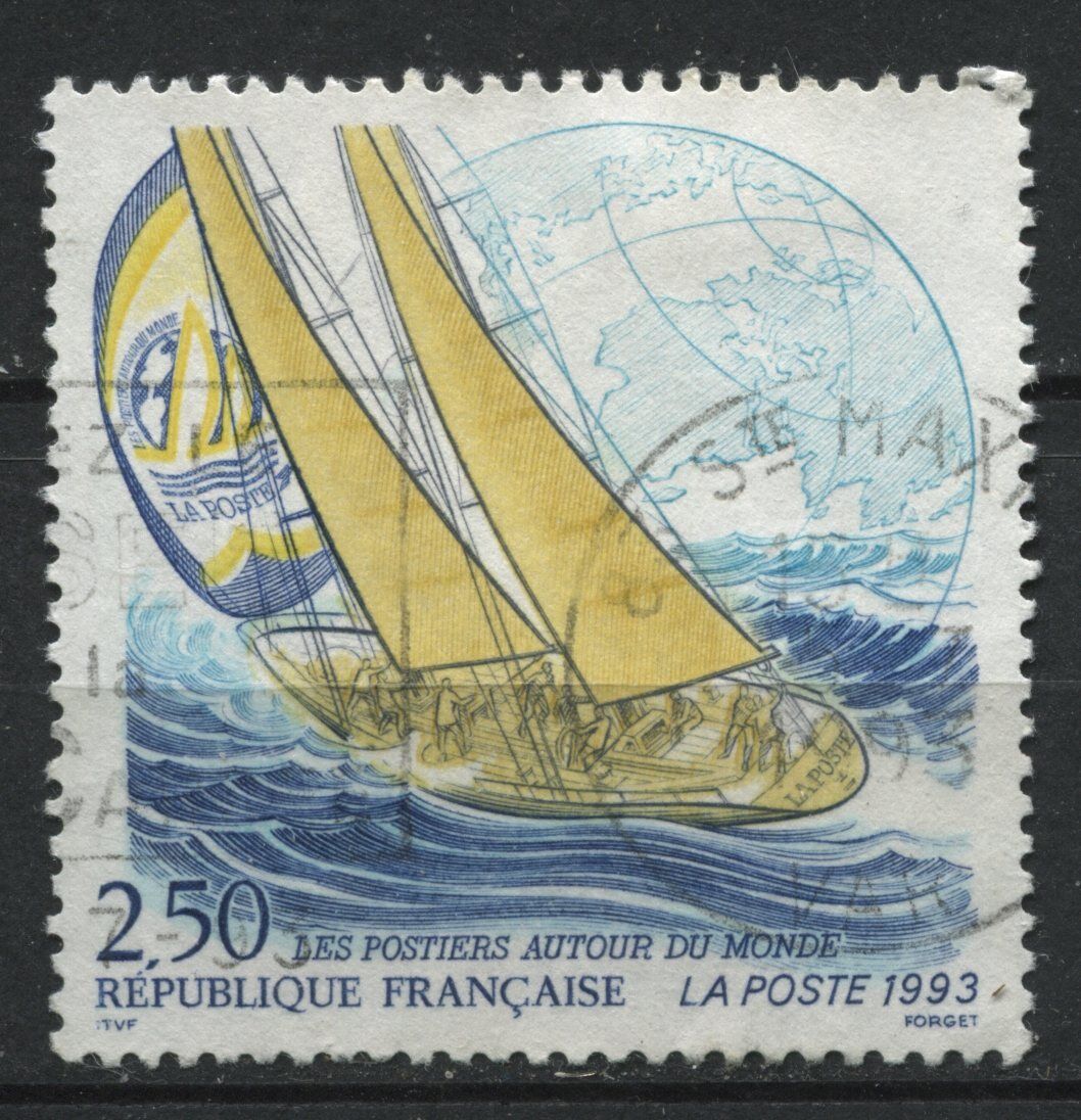 FRANCE TIMBRE OBL N 2789 VOILIER EN MER LES POSTIERS AUTOUR DU MONDE WITHBREAD 120963457186