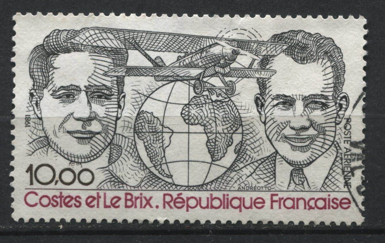 FRANCE TIMBRE OBL N 55 PA AVIATEURS DIEUDONNE COSTES ET JOSEPH LE BIX BREGUET 110930850356