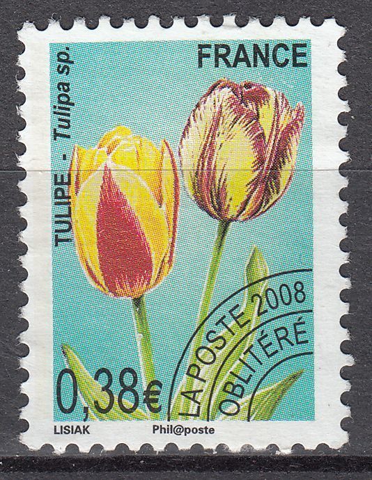 FRANCE TIMBRE OBL PREOBLITERE N 254 FLEUR TULIPE 401684689036