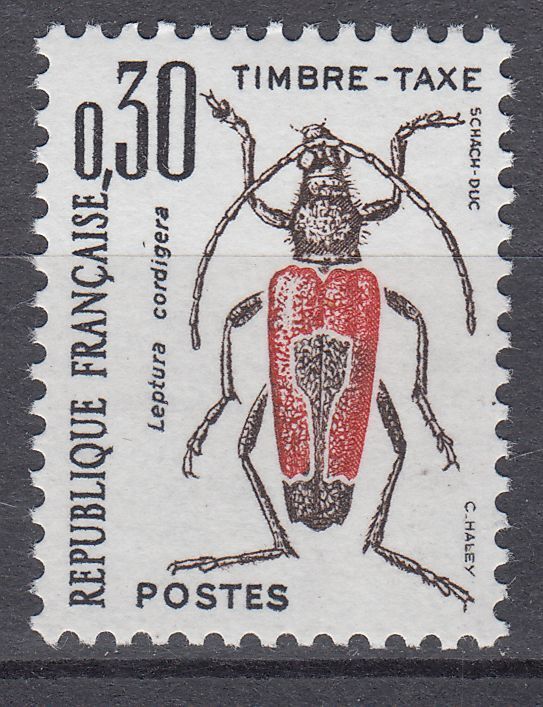 FRANCE TIMBRE TAXE NEUF N 109 INSECTE LEPLURA CORDIGERA 123544365096