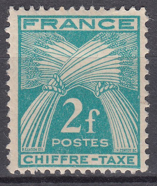 FRANCE TIMBRE TAXE NEUF N 72 TYPE GERBES 123539414696