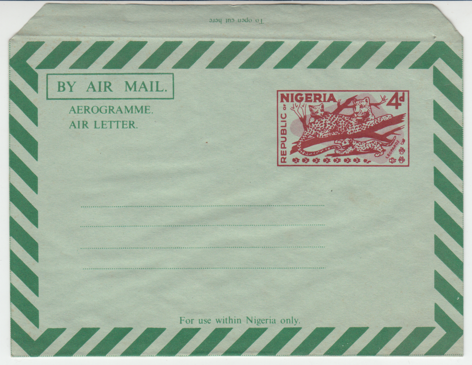 LETTRE ENTIER POSTALE AEROGRAMME PAR AVION NIGERIA 402818353136