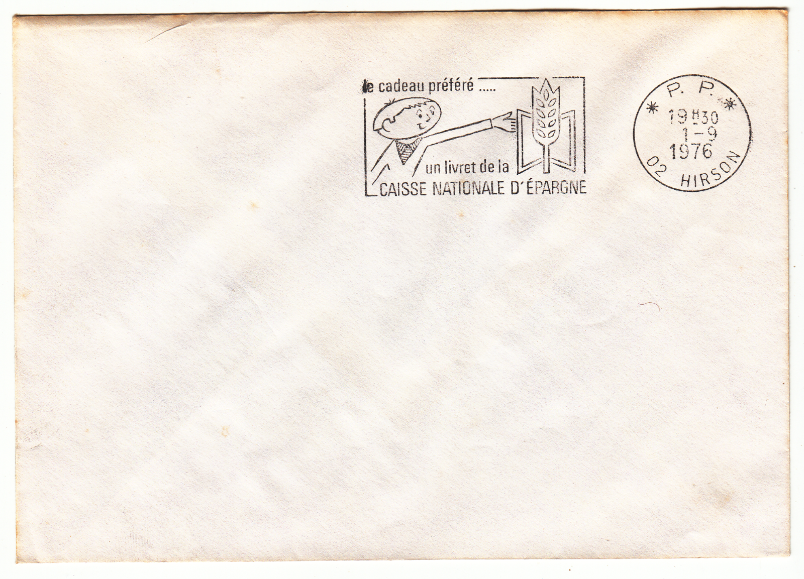 LETTRE HIRSON FLAMME LIVRET CAISSE NATIONALE D EPARGNE 1976 CACHET PP 124067356446