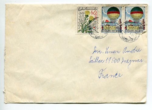 LETTRE Tchécoslovaquie  POUR SAILLAS MEYSSAC