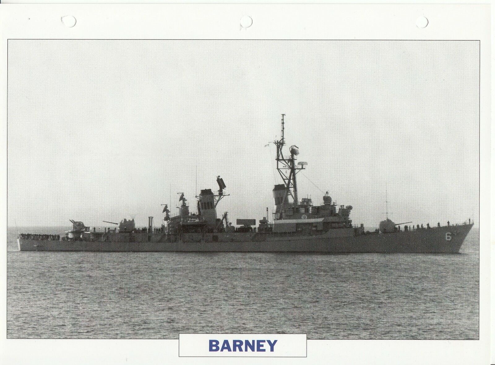 PHOTO BATEAU MILITAIRE DESTROYER BARNEY USA 1960 123766827796