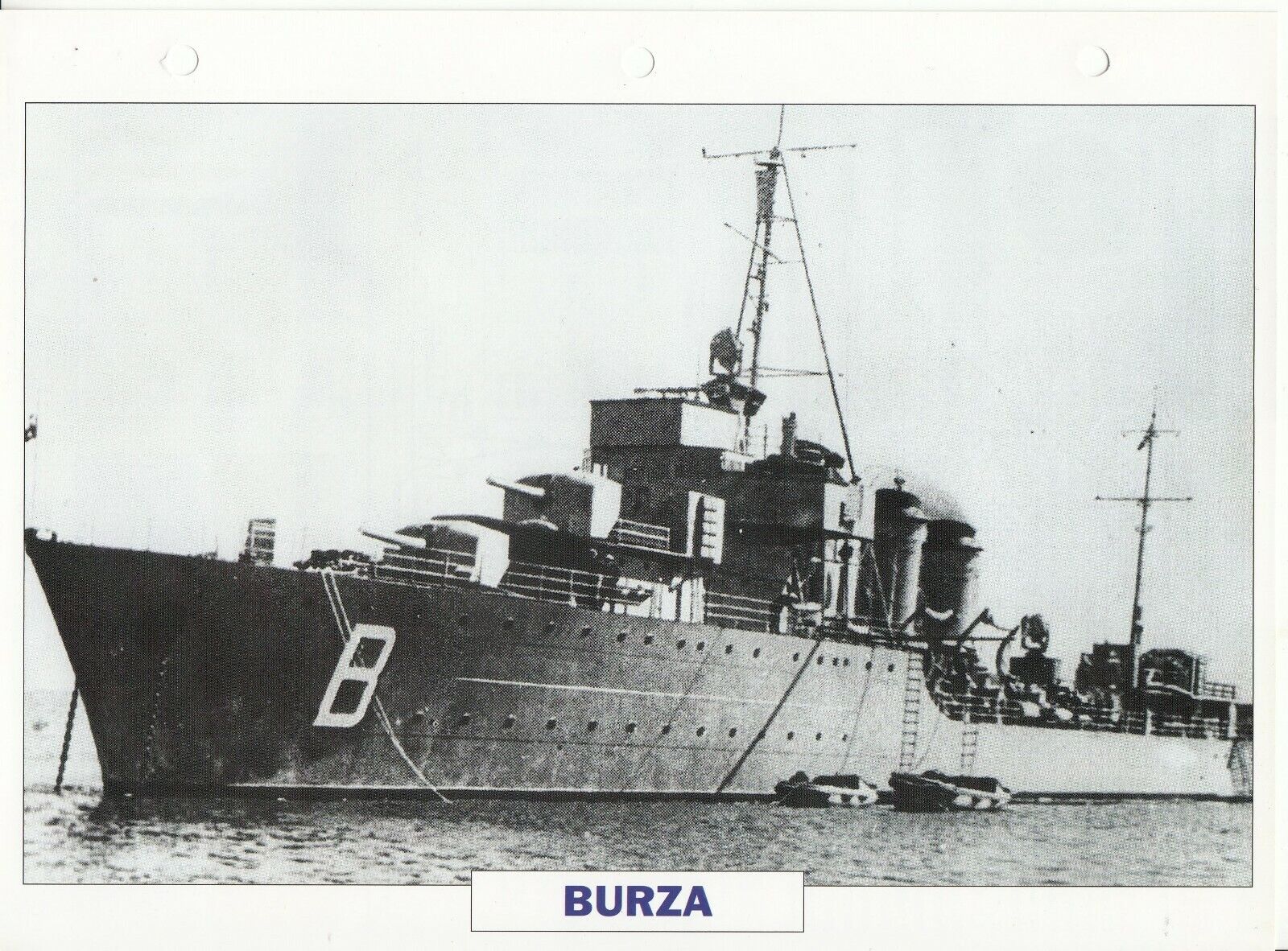 PHOTO BATEAU MILITAIRE DESTROYER BURZA POLOGNE 1929 123768034216