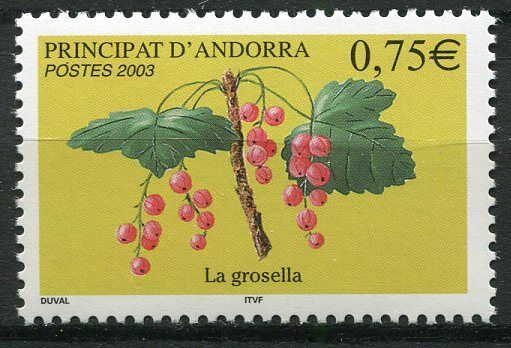 TIMBRE ANDORRE FRANCE NEUF N 585 FLORE FRUITS BAIE LA GROSEILLE 400766227366