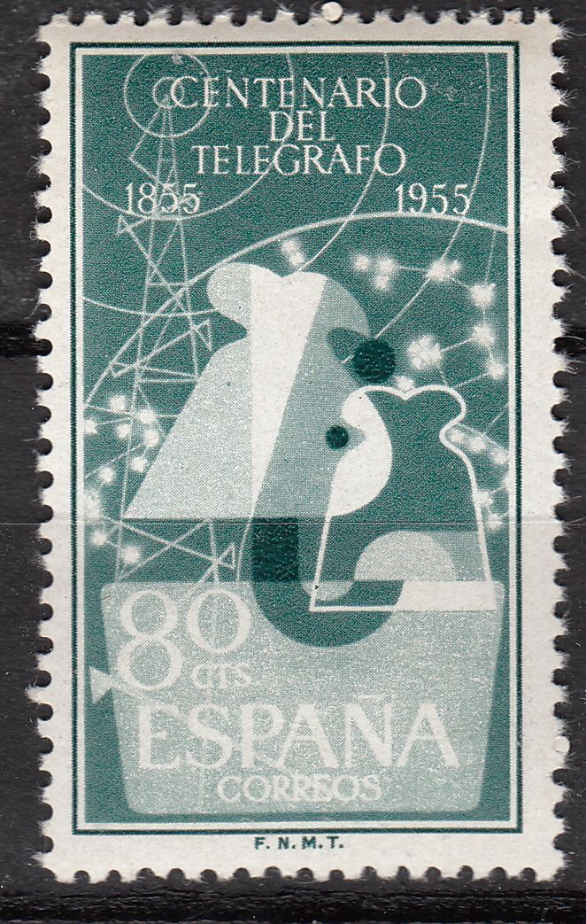 TIMBRE ESPAGNE NEUF N 874 CENTENAIRE DU TELEGRAPHE 121954570476