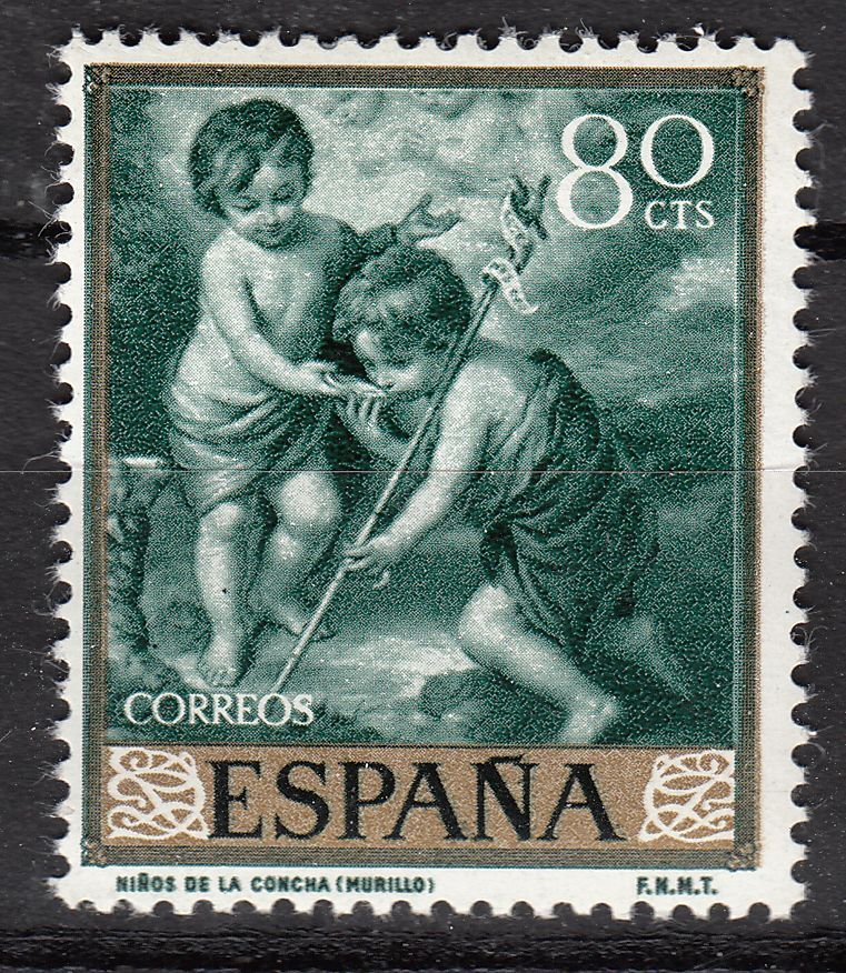 TIMBRE ESPAGNE NEUF N 959 L ENFANT A LA COQUILLE OEUVRE DE MURILLO 121857340526